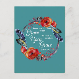 Grace Op Grace John 1:16 Manuscript Briefkaart