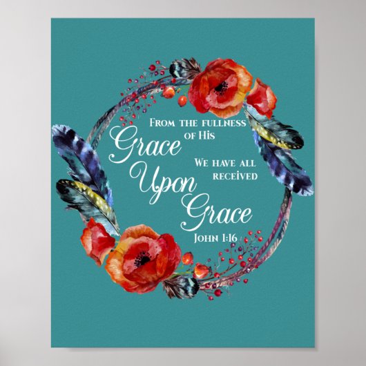 Grace Op Grace John 1:16 Manuscript Poster (Voorkant)