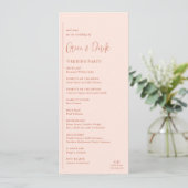 Grace Peach Modern Wedding Programma (Staand voorkant)