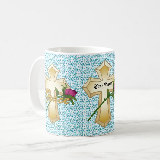 Grace Rose Christian Cross mug (Devant gauche)