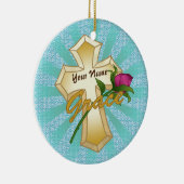 Grace Rose Croix chrétienne Ornement (Droite)