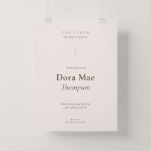 Grace Roze Kruis Doop Ontvangst Welkom Poster