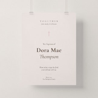 Grace Roze Kruis Doop Ontvangst Welkom Poster
