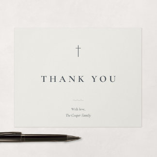 Grace Stone Minimal Kruis Religieus Bedankkaart