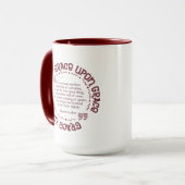 "Grâce sur la grâce" 15 onces. Tasse (rouge foncé) (Devant gauche)