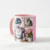 Grace the Robot – Sparkle en Syntax aan haar burea Mok (Voorkant links)