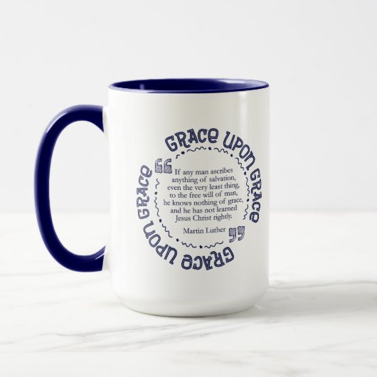 'Grace Upon Grace' 15 oz. Mok (marine) (Links)