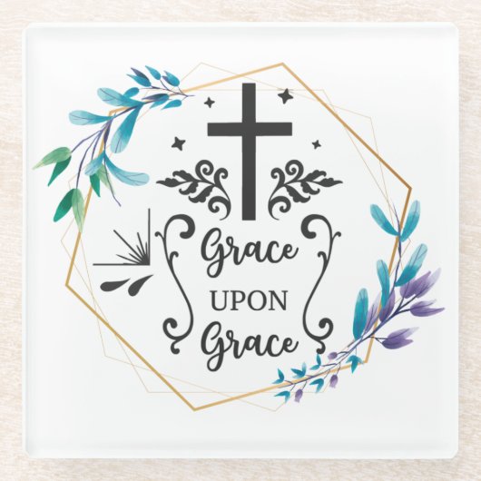 Grace Upon Grace Glazen Onderzetter (Voorkant)
