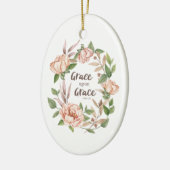 Grace Upon Grace - Johannes 1:16 - Bloemen Keramisch Ornament (Links)
