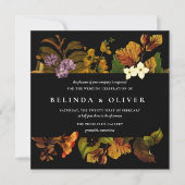 Grace Vintage Dark Carré Mariage Invitations (Devant)