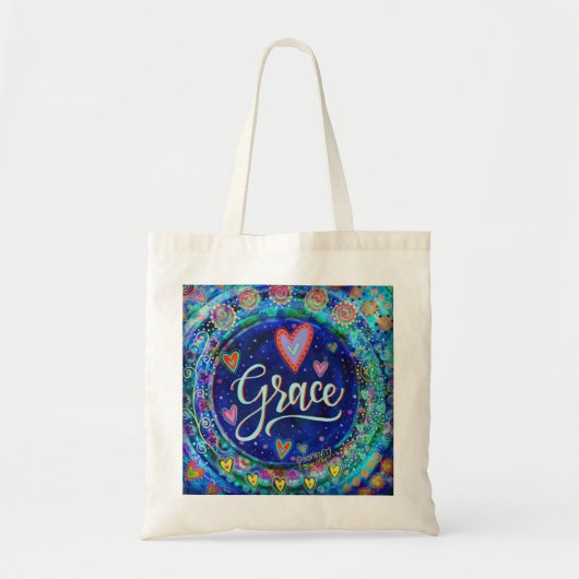 Grace Whimsical Blue Inspirivity Tote Bag (Voorkant)