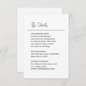 Grace Zwart-wit moderne bruiloft Informatiekaartje (Voorkant / Achterkant)