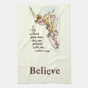 Graceful Angels brengt waterverf van Comfort gezeg Theedoek