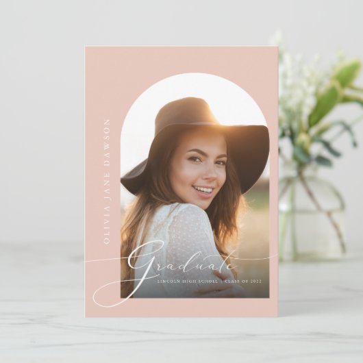 Graceful Arch Afstuderen Aankondiging (Staand voorkant)