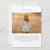 Graceful Arch Graduation Faire-part (Dos)