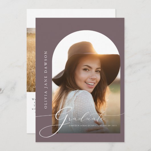 Graceful Arch Graduation Faire-part (Devant / Derrière)