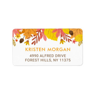 Graceful Autumn Fall Leaves Etiket