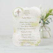 Graceful avec Soft green baptism invitation (Debout devant)