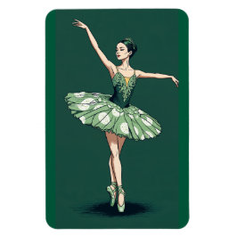 Graceful Ballerina Puzzle - Elegant Dancer on Gree Magneet
