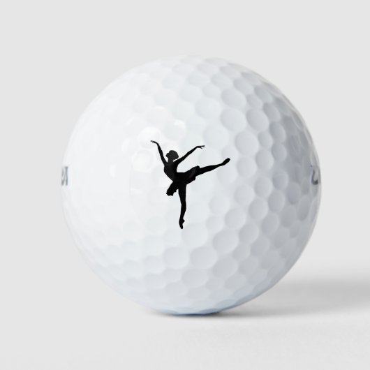 Graceful Ballerina Silhouette Golfballen (Voorkant)