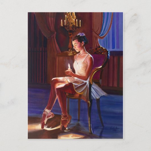 Graceful Ballet Dancer beroemd gemaakt door Candle Briefkaart (Voorkant)