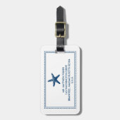 Graceful Beach Starfish | BLAUW Bagagelabel (Voorkant verticaal)