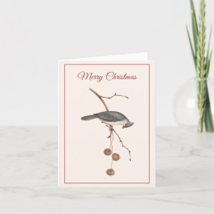 Graceful Bird op een Branch Roze Kerstmis Feestdagen Kaart