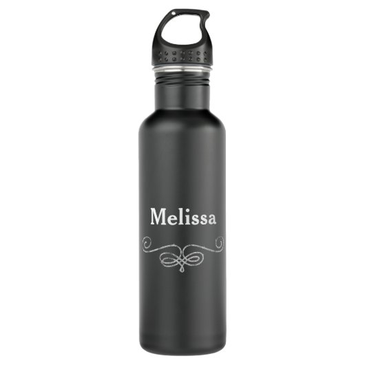Graceful Black en Silver Waterfles (Voorkant)