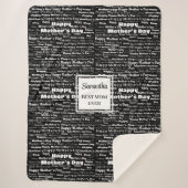 Graceful Black Script Mother’s Day Personalized Sherpa Deken (Voorkant)