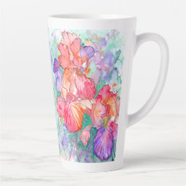 Graceful Blooms – Iris Flowers Moederdag Gedicht Latte Mok