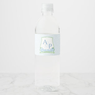 Graceful Blue Green Summer Weddenschappen Couples Waterfles Etiket