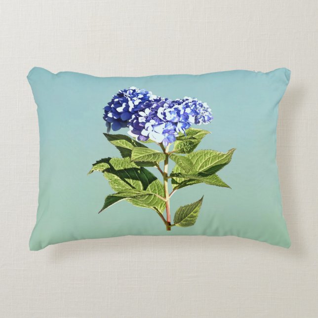 Graceful Blue Hydrangea Accent Kussen (Voorkant)