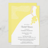 Graceful Bridal Shower Invitation Jaune (Devant / Derrière)