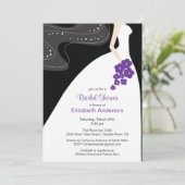 Graceful Bridal Shower Invitation Violet (Debout devant)
