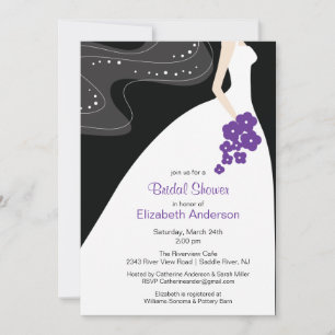 Graceful Bridal Shower Invitation Violet