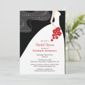 Graceful Bride Bridal Shower Invitation Red Kaart (Staand voorkant)