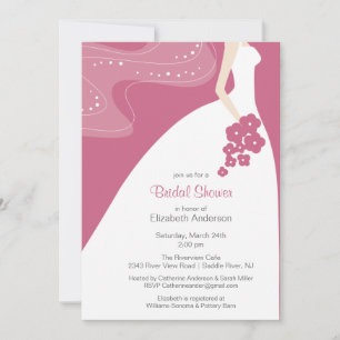 Graceful Bride Bridal Shower Invitation roze Kaart