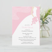 Graceful Bride Bridal Shower Invitation roze Kaart (Staand voorkant)