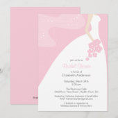 Graceful Bride Bridal Shower Invitation roze Kaart (Voorkant / Achterkant)