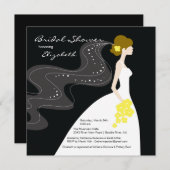 Graceful Bride Bridal Shower Uitnodiging geel (Voorkant / Achterkant)