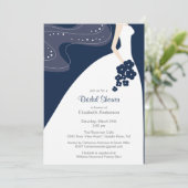 Graceful Bride nuptiale Invitation Bleu (Debout devant)