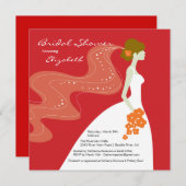 Graceful Bride nuptiale invitation RED (Devant / Derrière)