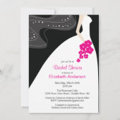 Graceful Bride nuptiale Invitation Rose chaud (Devant)