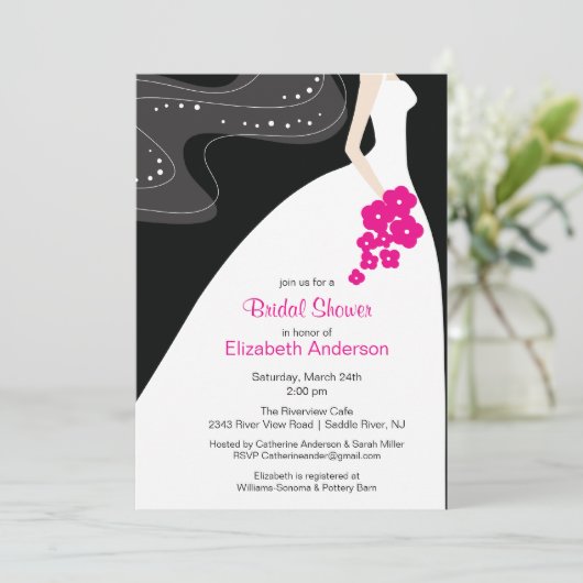 Graceful Bride nuptiale Invitation Rose chaud (Debout devant)