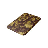 Graceful Brown Floral Bath Mat (Gekanteld)