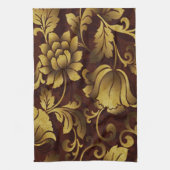 Graceful Brown Floral Kitchen Towel Theedoek (Verticaal)