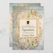 Graceful Chic Regency Era Quinceanera Uitnodiging (Voorkant / Achterkant)