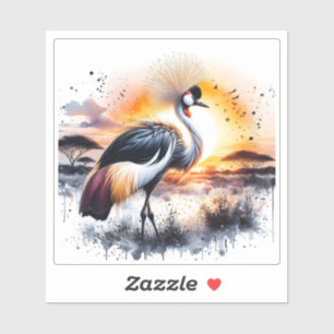 Graceful Crane bij zonsondergang Sticker