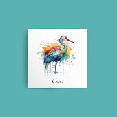Graceful Crane: Waterverf Art, op maat