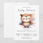 Graceful Custom Owl Baby shower Kaart (Voorkant / Achterkant)